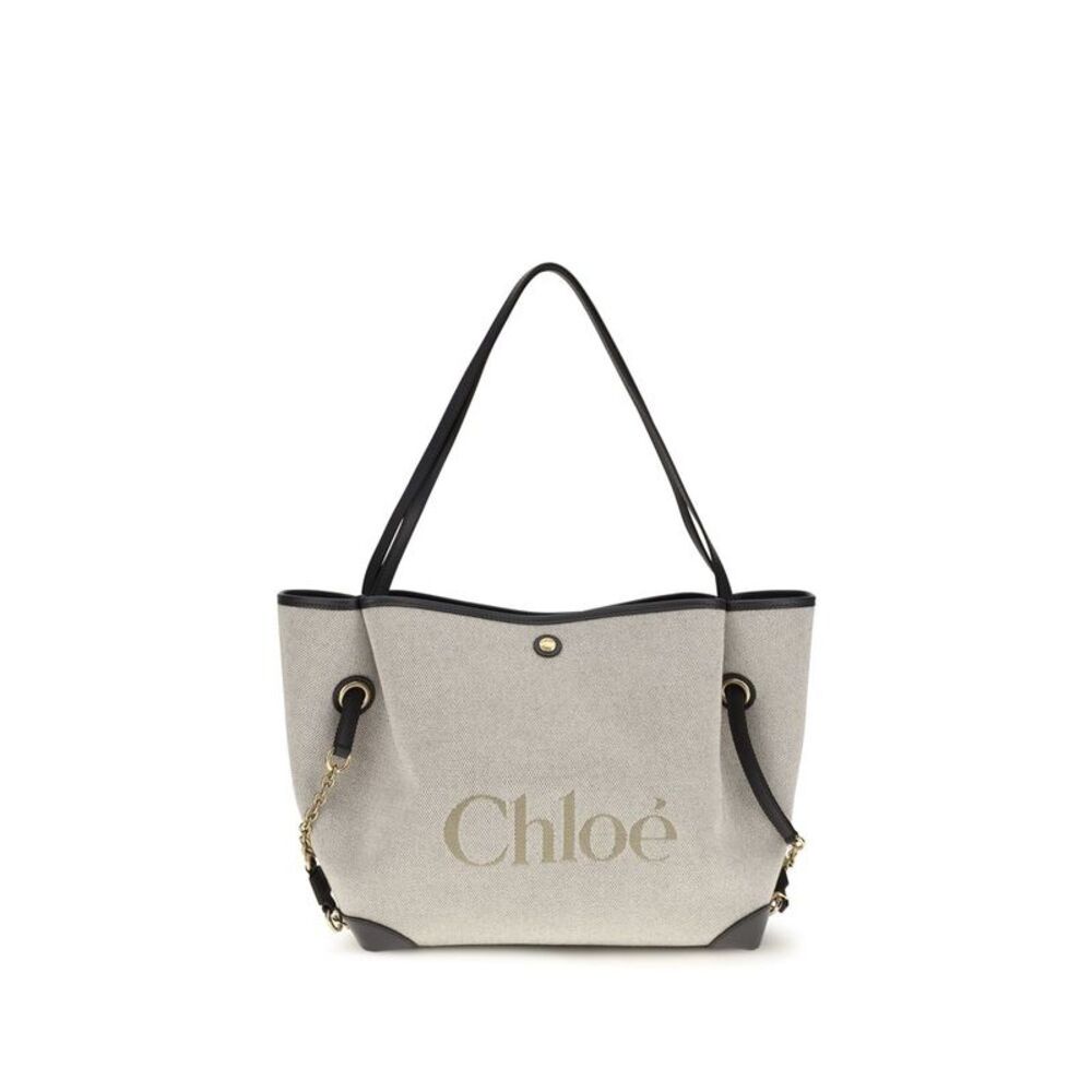 Chloé Gray Cotton Shoulder Women's Bag